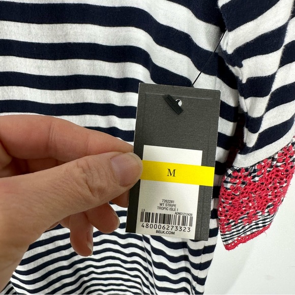 Crown & Ivy Striped Bell Sleeve Knit Dress Medium - Picture 4 of 8